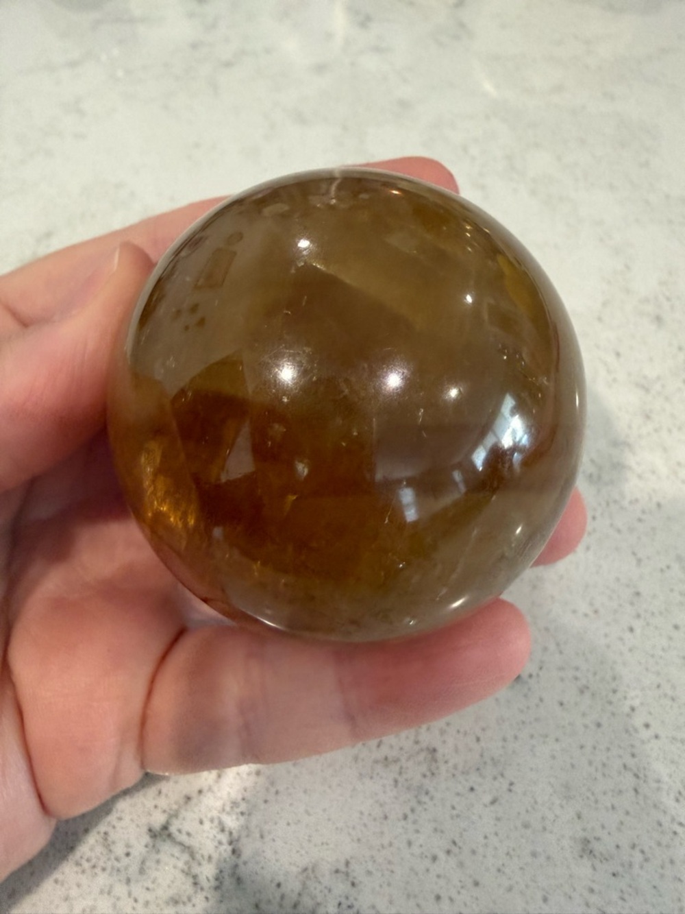 Honey Calcite Sphere